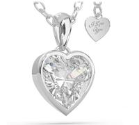 SERASAR Collier Femme Bijoux en Argent Sterling 925 18 Carats Or Chaîne Cœur Avec Pendentif Fille Gravure Cadeau d'anniversaire Pour