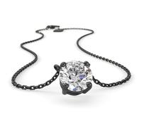 SERASAR Collier Femme Noir Chaîne Noire Bijoux Fille Cadeaux pour Anniversaire de Mariage d'Argent