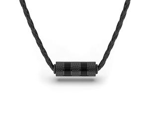 SERASAR Collier Homme Cuir Fermoir Acier Inoxydable | Minimaliste Solide pour Noir 50cm Lacet Croix Pendentif