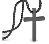 SERASAR | Collier homme en acier inoxydable [Lord] avec noir en acier inoxydable | Couleur : Noir | Longueur : 60cm