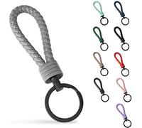 SERASAR Porte-Clés en Cuir Acier Inoxydable - Anneaux Supplémentaires pour Petites Clés Idéal les de Voiture, Moto, Vélo et Maison Avec Coffret Cadeau Hommes Femmes