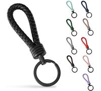 SERASAR Porte-Clés en Cuir Avec Acier Inoxydable - Anneaux Supplémentaires pour Petites Clés Idéal les de Véhicules et Maison Coffret Cadeau Hommes Femmes