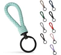 SERASAR Porte-Clés en Cuir Avec Acier Inoxydable - Anneaux Supplémentaires pour Petites Clés Idéal les de Voiture, Moto, Vélo et Maison Boîte Cadeau