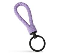 SERASAR | Porte-clés en cuir pour femmes [Strong] avec acier inoxydable violet | Couleur : Violet | Longueur : 16cm