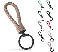 SERASAR | Porte-clés en Cuir [Strong] avec Porte-clés en Acier Inoxydable - Anneaux Supplémentaires pour Petites Clés - Avec Boîte Cadeau