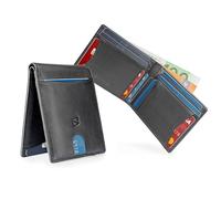 SERASAR Portefeuille Cuir [Clever] Homme Noir Protection RFID