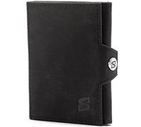 SERASAR Portefeuille Cuir [Genius] Homme Noir Marron RFID Billets Pièces