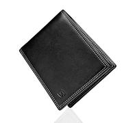 SERASAR Portefeuille en Cuir pour Hommes [Space] - Petit Noir avec Protection RFID | Portefeuille pour Garçon | Cadeau Portefeuille de Bonne Qualité, Pochette, Sacoche, Porte-Billets, Porte-Monnaie