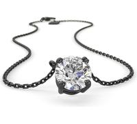 SERASAR Premium Collier Femme [Zirconia] | Acier chirurgical 316L inoxydable | Résistant à l'eau | Longueur réglable | Couleur : Noir | Boîte à bijoux incluse