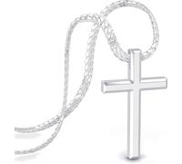 SERASAR Premium Collier Hommes [Faith] | Acier Chirurgical 316L inoxydable | Imperméable | Chaîne blindée solide | Fermoir sécurisé | Argent, 60cm | Boîte à bijoux incluse