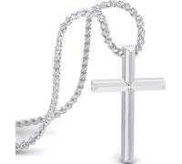 SERASAR Premium Collier Hommes [Trust] | Acier inoxydable | Chaîne solide | Fermeture sécurisée | Couleur : Argent | Longueur : 50cm | Boîte à bijoux incluse