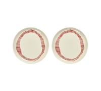 Serax Assiettes Ottolenghi Feast M Ø22.5 cm lot de 2 White stripes-red
