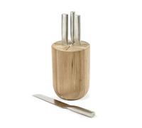 Serax Set de couteaux Base avec bloc de couteaux 5 pièces Wood-steel grey