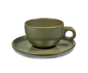 Serax Tasse à cappuccino avec soucoupe Surface 23 amogreen