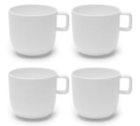 Serax Tasses à café | Vaisselle de base par Piet Boon | 4 tasses en porcelaine blanche émaillée | Réutilisables pour les boissons chaudes | Ensemble de tasses pour la maison | Espresso, Latte |