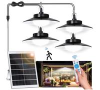 SERBASIC Lampe Solaire Extérieur Suspendue - 336 LED avec Télécommande Détecteur de Mouvement Weißes Licht IP65 étanche Pour Jardin