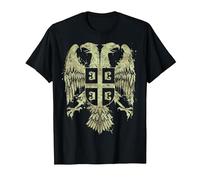 Serbe Aigle Serbe Double Tête Serbie Armoiries Fan T-Shirt, Homme, Noir, M