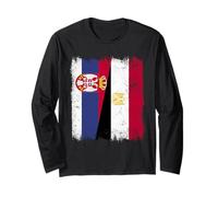 Serbie Egypte Demi-Drapeau Serbe Egypte Heritage Manche Longue