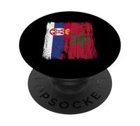 Serbie Maroc Demi Drapeau Serbe Maroc Heritage Jersey PopSockets PopGrip Adhésif