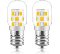 SerBion Lot de 2 ampoules LED pour micro-ondes sous le capot - Équivalent à 40 W - Culot E17 125 V pour micro-ondes Whirlpool - 3 W 400 lm - Intensité variable - T7 - Blanc chaud 2700 K