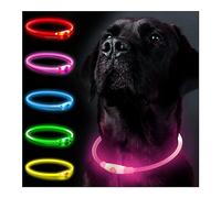 SerDa-Run Collier Lumineux pour Chien de sécurité réglable avec 3 Modes d'éclairage, Rechargeable par USB, étanche à LED pour Chiens de Grands, Moyens et Petits