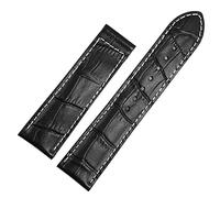 SERDAS Band de montre en cuir authentique pour la chaîne de boucle pliante givrée Oris STRAPE 20 mm 22 mm(Black-No buckle,22mm)