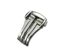 SERDAS Boucle de montre à déploiement, fermoir pliant, 16mm, 18mm, 20mm, pour bracelet en cuir Omega, bracelet en caoutchouc, acier 316L, noir, argent, accessoires(Silver style 1)