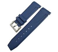 SERDAS Bracelet de montre étanche en caoutchouc fluoré, 22mm 23mm, adapté pour Blancpain 5000 5015 cinquante brasses citoyen noir blanc rouge, outils(Blue Blue,23mm)