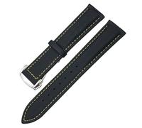 SERDAS Bracelet de rechange en cuir nylon haute densité pour montre Omega x Seamaster Speedmaster AT150 De Ville 19 mm, 20 mm, 21 mm, 22 mm (noir, jaune, rond, 19 mm)