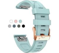 SERDAS Bracelet en silicone souple de 20 mm pour Garmin fenix 5S/5S Plus/6S/7S/Instinct 2S/D2, rapide avec boucle en or rose, accessoire de bracelet imperméable et respirant(Sea Foam 5.3"-8.2")