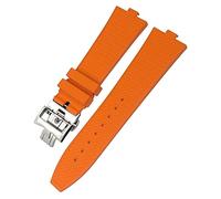 SERDAS Bracelets de montre en caoutchouc fluoré pour hommes, 24mm x 7mm, adaptés à Vacheron Constantin 5500V 4500V 7900, noir et bleu, bracelet étanche à dégagement rapide(Orange)