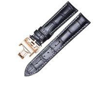 SERDAS Bracelets de montre en cuir de vachette pour L2 L4 Master Collection phare Evidenza Bracelet bracelets de montre Bracelet en cuir de veau L2.628.673(Black Rose Gold,19mm(Buckle 18mm))