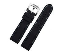 SERDAS Men Silicone Watchband 20 mm 22 mm 24m pour Intermédiaire Citizen Omega Sport Rubber Remplacement STRAP BLIE BLIVE BLICE BLANC Soft Bracelet(Black Blue silver,24mm)
