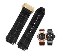 SERDAS Nouveau Véritable Vache En Cuir Caoutchouc Brun Noir Montre Bande 26 * 19mm Pour Hublot Band BIG BANG Bracelet De Montre Acier Inoxydable boucle, 26-19mm, Agate