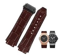 SERDAS Nouveau Véritable Vache En Cuir Caoutchouc Brun Noir Montre Bande 26 * 19mm Pour Hublot Band BIG BANG Bracelet De Montre Acier Inoxydable boucle, 26-19mm, Agate