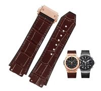 SERDAS Nouveau Véritable Vache En Cuir Caoutchouc Brun Noir Montre Bande 26 * 19mm Pour Hublot Band BIG BANG Bracelet De Montre Acier Inoxydable boucle, 26-19mm, Agate