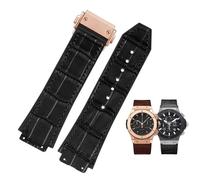 SERDAS Nouveau Véritable Vache En Cuir Caoutchouc Brun Noir Montre Bande 26 * 19mm Pour Hublot Band BIG BANG Bracelet De Montre Acier Inoxydable boucle, 26-19mm, Agate