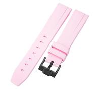 SERDAS Pour Omega Swatch MoonSwatch extrémité incurvée Bracelet en caoutchouc de Silicone hommes femmes Sport Bracelet de montre accessoire 20mm(Pink02)