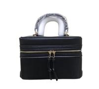 SERDAS Sac à main de luxe pour femme - Style rétro - Avec chaîne - Rabat - En forme de losange - Petit sac carré, Noir , Taille unique