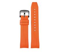 SERDAS Sangle de sport en caoutchouc pour Tissot Sea Star T120 Band de silicone de plongée imperméable incurvé T120417A Band de montre de ceinture de remplacement des hommes(Orange black)