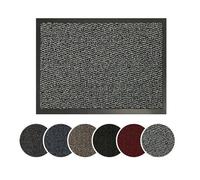 Serdim Rugs Leyla Paillasson très résistant avec Bords en Caoutchouc Gris argenté 60 x 80 cm