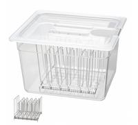 serebrant Conteneur Cuisson 11L sous Vide Basse Température avec Pour Cuiseur Sous Vide Récipient de cuisson sous vide avec couvercle et grille, Récipient Transparent Multifonction (sans BPA)