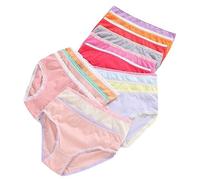 Serecofo Lot de 12 Culottes Filles en Coton Couleurs Aléatoires de 1 an à 11 Ans pour Bébés Enfants Gamines Slips sous-Vêtements Shortie Couleurs Variés Brillantes (7-8 Ans)