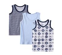 Serecofo Lot de 3 Débardeur Garçon en Coton T-Shirt sans Manches Tank Top pour Petit et Jeune Garçon 2-8 Ans Séchage Rapide Ultra Doux Été