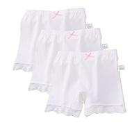 Serecofo Lot de 3 Shorty Filles Boxers Shorts pour Petites Jeunes Filles Adolescentes de 2-17 Ans sous-Vêtements Doux Confortable (3 Blanc, 2-3 Ans)