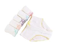 Serecofo Lot de 6 Culottes en Blanc en Coton pour Filles de 2 Ans à 10 Ans Slips Blancs Noeud de Papillon sous-Vêtement Enfant Gamine Fillette (2-3 Ans)