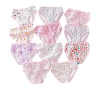 Serecofo Paquet de 12 Slips Culottes en Coton à Motifs Aléatoires pour Petite et Jeune Fille 2 Ans à 12 Ans sous-Vêtement Mignon Gamine Enfant (9-10 Ans)