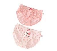Serecofo Paquet de 2 Culottes Slips en Coton pour Filles de 1 an à 15 Ans sous-Vêtement Enfant et Adolescente Shortie Boxer Short Gamine (7-9 Ans, Modèle F)