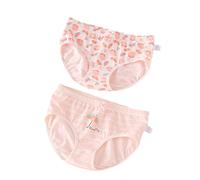 Serecofo Paquet de 2 Culottes Slips en Coton pour Filles de 1 an à 15 Ans sous-Vêtement Enfant et Adolescente Shortie Boxer Short Gamine (9-13 Ans, Modèle C)