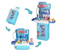 Serena & Jewel Kit de médecin pour enfants 2 en 1 avec table debout et chariot